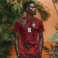 Custom Morocco National Football T shirt The Atlas Lions Grunge with National Flag - African Pride