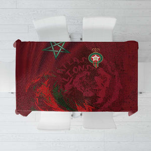 Morocco National Football Tablecloth The Atlas Lions Grunge with National Flag - African Pride