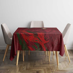 Morocco National Football Tablecloth The Atlas Lions Grunge with National Flag - African Pride