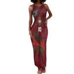 Custom Morocco National Football Tank Maxi Dress The Atlas Lions Grunge with National Flag - African Pride