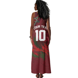 Custom Morocco National Football Tank Maxi Dress The Atlas Lions Grunge with National Flag - African Pride