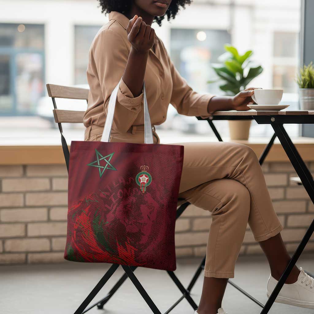 Morocco National Football Tote Bag The Atlas Lions Grunge with National Flag - African Pride