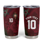 Custom Morocco National Football Tumbler Cup The Atlas Lions Grunge with National Flag - African Pride