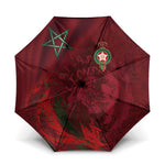 Morocco National Football Umbrella The Atlas Lions Grunge with National Flag - African Pride