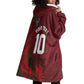 Custom Morocco National Football Wearable Blanket Hoodie The Atlas Lions Grunge with National Flag - African Pride