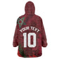 Custom Morocco National Football Wearable Blanket Hoodie The Atlas Lions Grunge with National Flag - African Pride