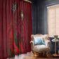 Morocco National Football Window Curtain The Atlas Lions Grunge with National Flag - African Pride