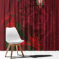 Morocco National Football Window Curtain The Atlas Lions Grunge with National Flag - African Pride