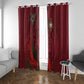 Morocco National Football Window Curtain The Atlas Lions Grunge with National Flag - African Pride