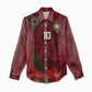 Custom Morocco National Football Women Casual Shirt The Atlas Lions Grunge with National Flag - African Pride