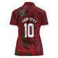 Custom Morocco National Football Women Polo Shirt The Atlas Lions Grunge with National Flag - African Pride