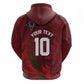 Custom Morocco National Football Zip Hoodie The Atlas Lions Grunge with National Flag - African Pride