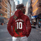 Custom Morocco National Football Zip Hoodie The Atlas Lions Grunge with National Flag - African Pride
