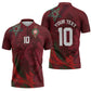 Custom Morocco National Football Zipper Polo Shirt The Atlas Lions Grunge with National Flag - African Pride