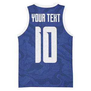 Custom Cape Verde National Football Basketball Jersey Glory Blue Sharks - African Pride