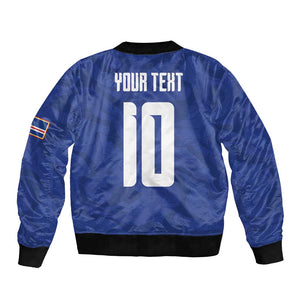 Custom Cape Verde National Football Bomber Jacket Glory Blue Sharks - African Pride
