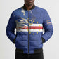 Custom Cape Verde National Football Bomber Puffer Jacket Glory Blue Sharks - African Pride