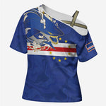 Custom Cape Verde National Football Cross Shoulder Shirt Glory Blue Sharks - African Pride