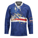Custom Cape Verde National Football Hockey Jersey Glory Blue Sharks - African Pride