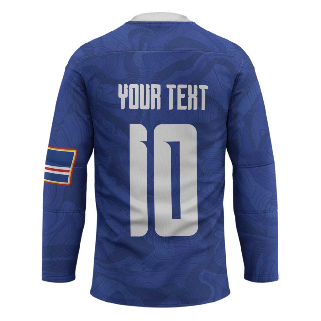 Custom Cape Verde National Football Hockey Jersey Glory Blue Sharks - African Pride