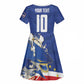 Custom Cape Verde National Football Kid Short Sleeve Dress Glory Blue Sharks - African Pride