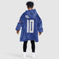 Custom Cape Verde National Football Kid Wearable Blanket Hoodie Glory Blue Sharks - African Pride