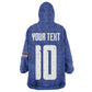 Custom Cape Verde National Football Kid Wearable Blanket Hoodie Glory Blue Sharks - African Pride