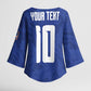 Custom Cape Verde National Football Kimono Sleeve Blouse Glory Blue Sharks - African Pride