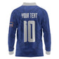 Custom Cape Verde National Football Long Sleeve Polo Shirt Glory Blue Sharks - African Pride