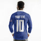 Custom Cape Verde National Football Long Sleeve Polo Shirt Glory Blue Sharks - African Pride