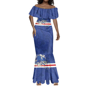 Custom Cape Verde National Football Mermaid Dress Glory Blue Sharks - African Pride