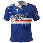 Custom Cape Verde National Football Polo Shirt Glory Blue Sharks - African Pride
