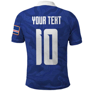 Custom Cape Verde National Football Polo Shirt Glory Blue Sharks - African Pride