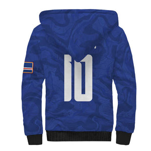 Custom Cape Verde National Football Sherpa Hoodie Glory Blue Sharks - African Pride