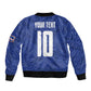 Custom Cape Verde National Football Sleeve Zip Bomber Jacket Glory Blue Sharks - African Pride