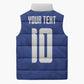 Custom Cape Verde National Football Sleeveless Puffer Jacket Glory Blue Sharks - African Pride
