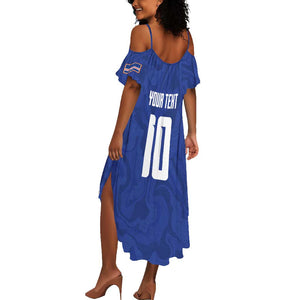 Custom Cape Verde National Football Summer Maxi Dress Glory Blue Sharks - African Pride