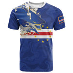 Custom Cape Verde National Football T shirt Glory Blue Sharks - African Pride