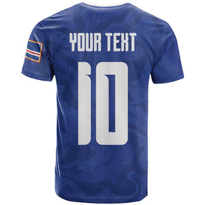 Custom Cape Verde National Football T shirt Glory Blue Sharks - African Pride