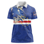 Custom Cape Verde National Football Women Polo Shirt Glory Blue Sharks - African Pride