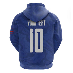 Custom Cape Verde National Football Zip Hoodie Glory Blue Sharks - African Pride