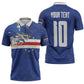 Custom Cape Verde National Football Zipper Polo Shirt Glory Blue Sharks - African Pride