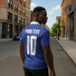 Custom Cape Verde National Football Zipper Polo Shirt Glory Blue Sharks - African Pride