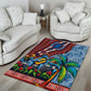 Afro-Caribbean Area Rug African Dashiki Style with Caribbean Music with Blue Iguanas - African Pride