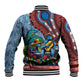 Afro-Caribbean Baseball Jacket African Dashiki Style with Caribbean Music with Blue Iguanas - African Pride