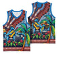 Afro-Caribbean Basketball Jersey African Dashiki Style with Caribbean Music with Blue Iguanas - African Pride