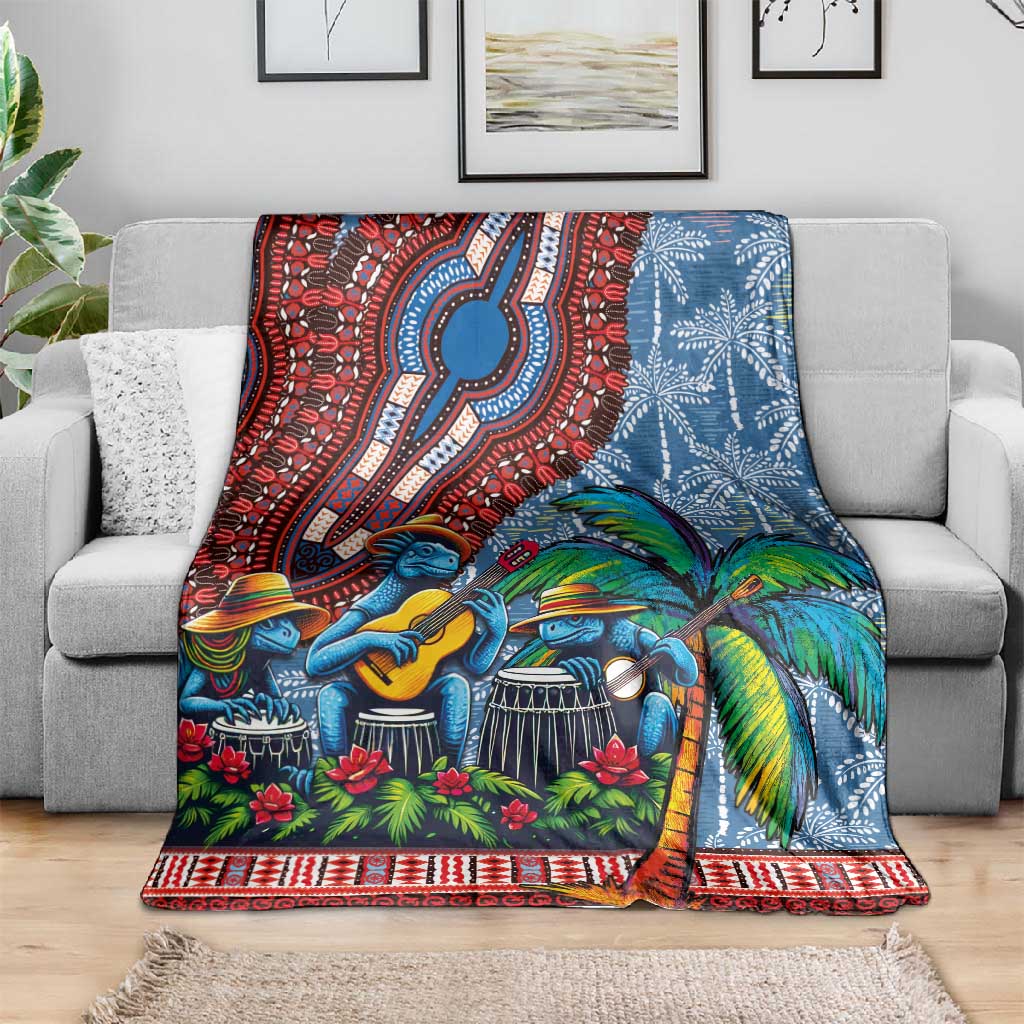 Afro-Caribbean Blanket African Dashiki Style with Caribbean Music with Blue Iguanas - African Pride