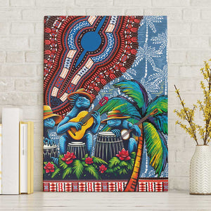 Afro-Caribbean Canvas Wall Art African Dashiki Style with Caribbean Music with Blue Iguanas - African Pride