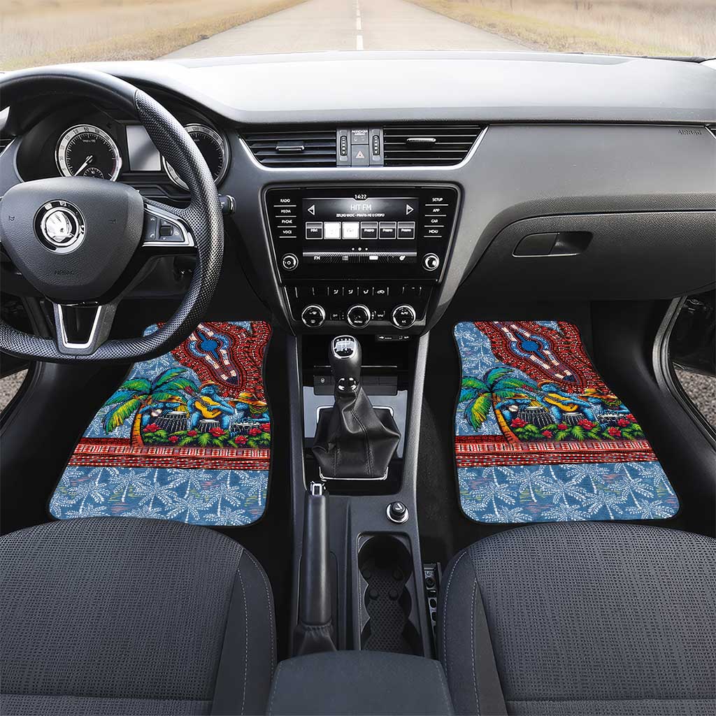 Afro-Caribbean Car Mats African Dashiki Style with Caribbean Music with Blue Iguanas - African Pride