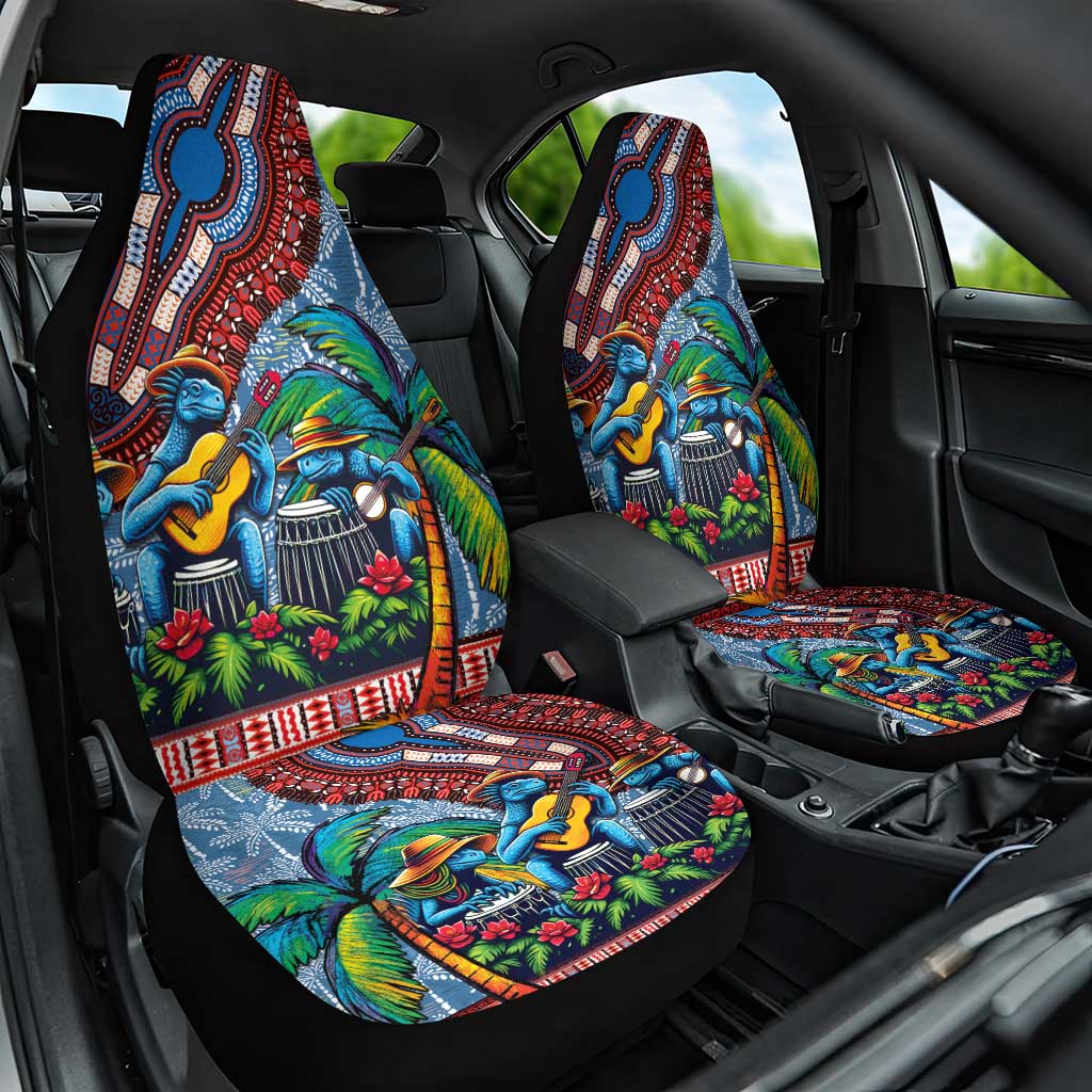 Afro-Caribbean Car Seat Cover African Dashiki Style with Caribbean Music with Blue Iguanas - African Pride